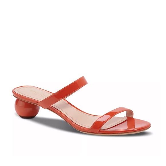 ♠️Kate Spade Palm Springs Slide Leather Sandals, Dried Apricot Orange NIB - Picture 2 of 9